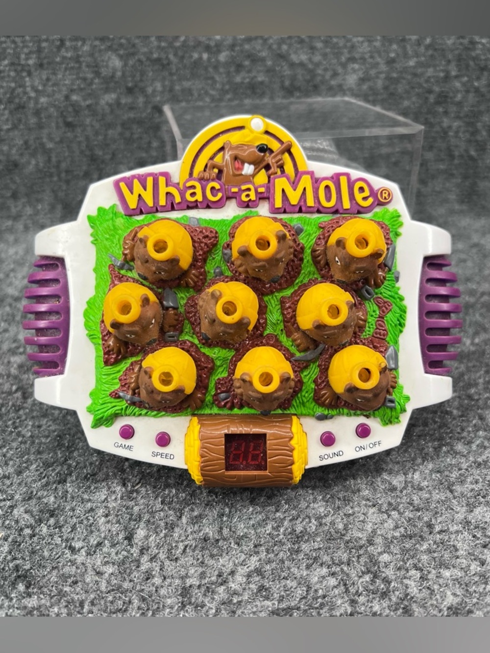Vintage 1999 Whac a Mole Electronic Handheld Game w/ Lights & Sound Tested Works